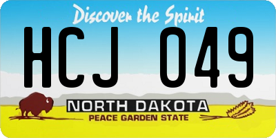 ND license plate HCJ049