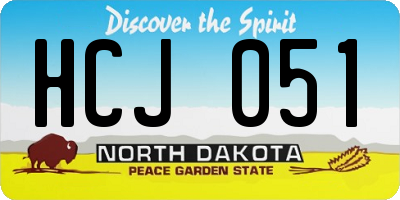 ND license plate HCJ051