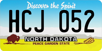 ND license plate HCJ052