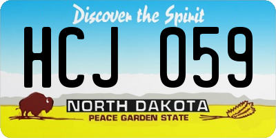 ND license plate HCJ059
