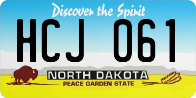 ND license plate HCJ061
