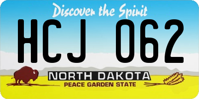 ND license plate HCJ062