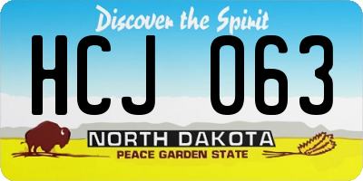 ND license plate HCJ063