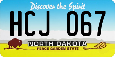 ND license plate HCJ067