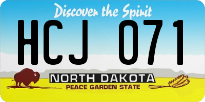 ND license plate HCJ071