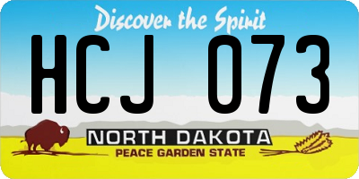 ND license plate HCJ073