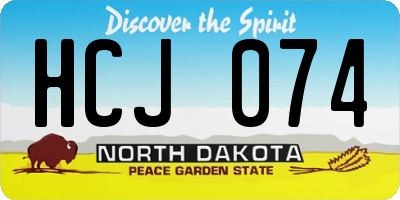 ND license plate HCJ074