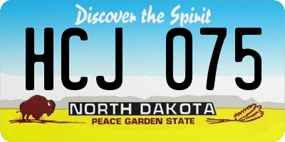 ND license plate HCJ075