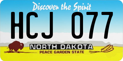 ND license plate HCJ077