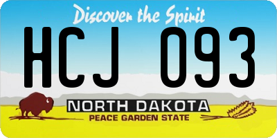 ND license plate HCJ093