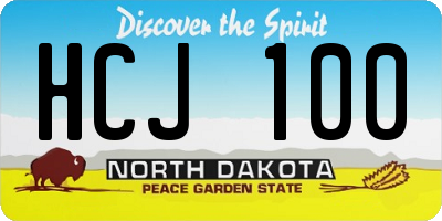 ND license plate HCJ100