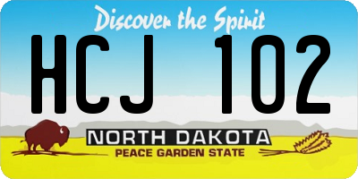 ND license plate HCJ102
