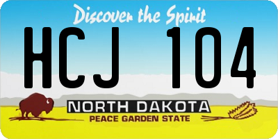 ND license plate HCJ104