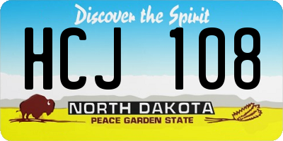 ND license plate HCJ108
