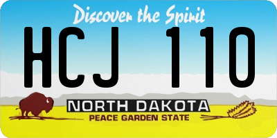 ND license plate HCJ110