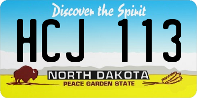 ND license plate HCJ113