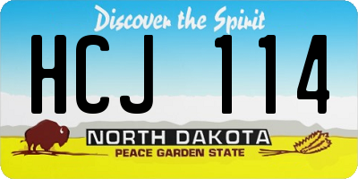 ND license plate HCJ114