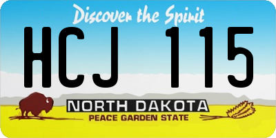ND license plate HCJ115