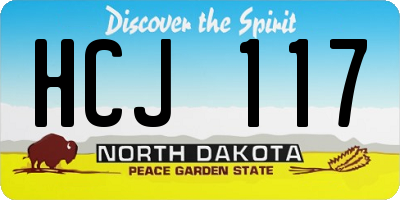 ND license plate HCJ117