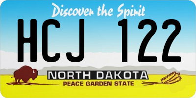 ND license plate HCJ122