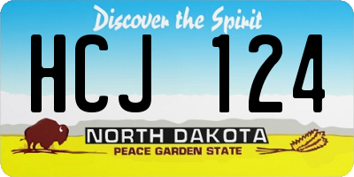 ND license plate HCJ124