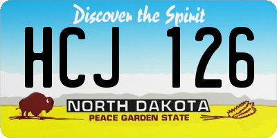 ND license plate HCJ126