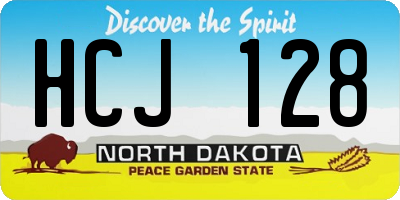 ND license plate HCJ128