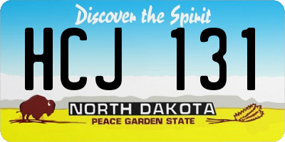 ND license plate HCJ131