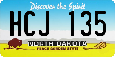 ND license plate HCJ135
