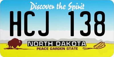 ND license plate HCJ138