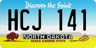 ND license plate HCJ141
