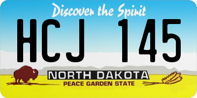 ND license plate HCJ145