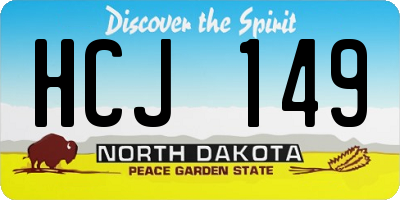 ND license plate HCJ149