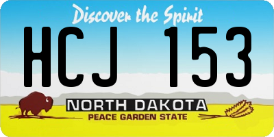 ND license plate HCJ153