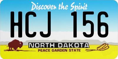 ND license plate HCJ156