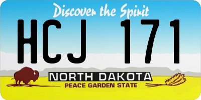 ND license plate HCJ171