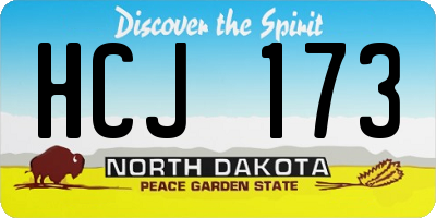 ND license plate HCJ173