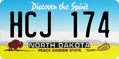ND license plate HCJ174