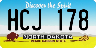ND license plate HCJ178