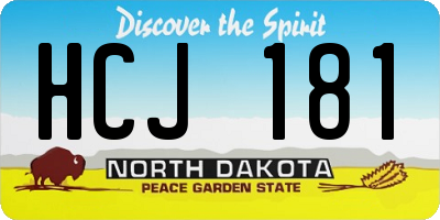 ND license plate HCJ181