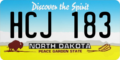 ND license plate HCJ183