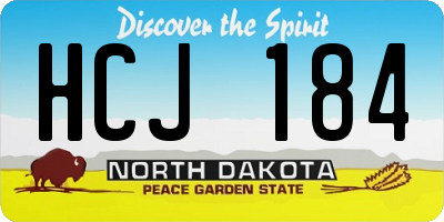 ND license plate HCJ184