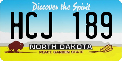 ND license plate HCJ189