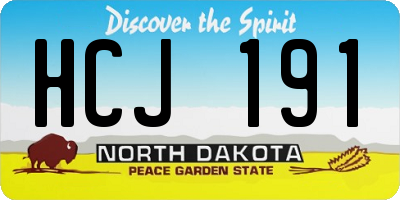 ND license plate HCJ191