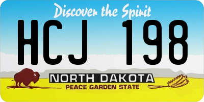 ND license plate HCJ198