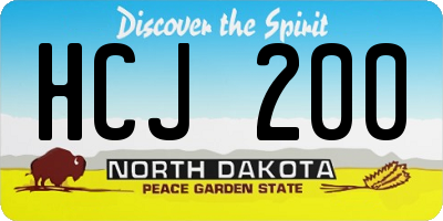 ND license plate HCJ200