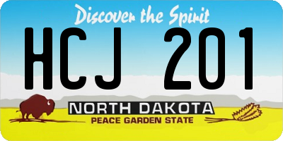 ND license plate HCJ201