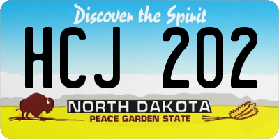 ND license plate HCJ202