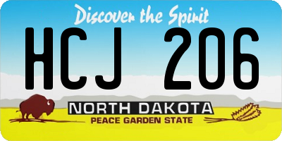 ND license plate HCJ206