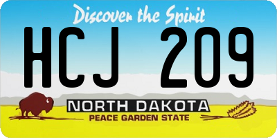 ND license plate HCJ209